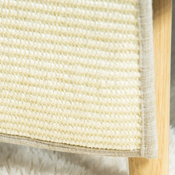 PawHut klösmatta 2-pack, soffskydd för katter, klösmatta i sisal, beige och grå, 130x45x0,3 cm, för fåtölj och soffa