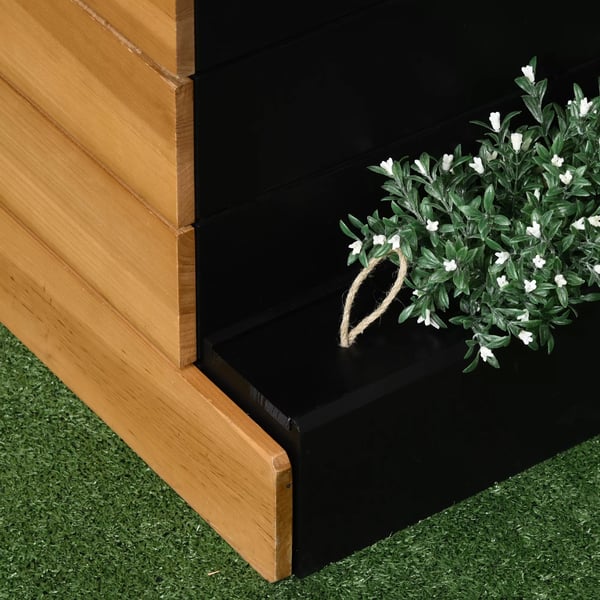 Outsunny Højbed i Gran Træ med 4 Plantekasser, Selv-vandingssystem og Fiberdug - Brun, 79.5x49.5x80 cm