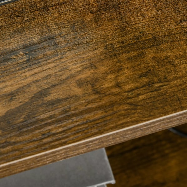 HOMCOM kommode, opbevaringsskab med foldbare stofskuffer, reol i industriel stil, sidebord til stuen, rustik brun