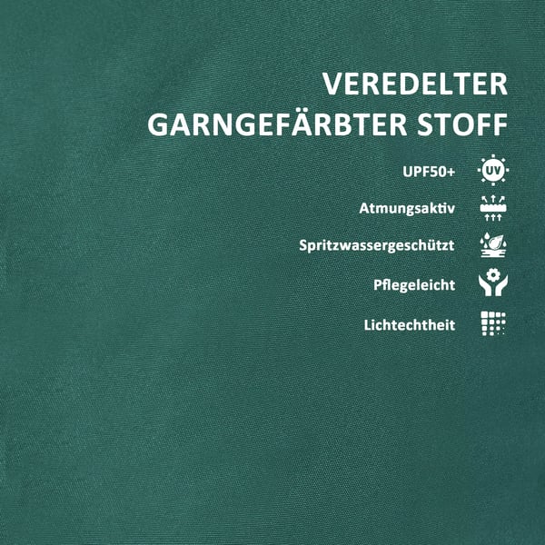 Outsunny Sædehynde i Grøn Polyester - Vandafvisende Nakkestøtte & UPF50+ - 120x47x9.5 cm