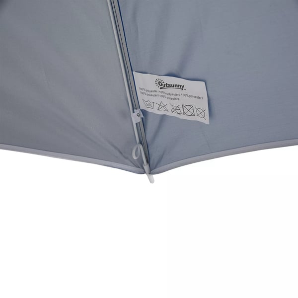 Outsunny parasol strandparasol med sidevæg, polyester, blå, 2,2xH2,2m