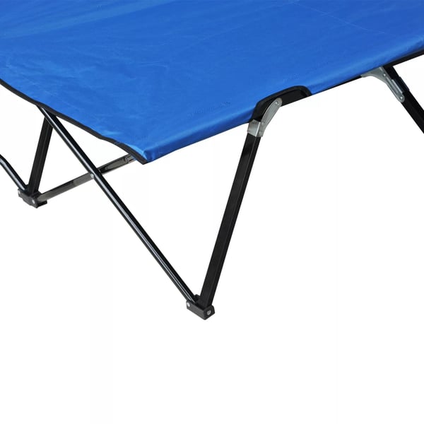 Outsunny camping-feltseng til 2 personer, sammenklappelig feltseng med bæretaske, op til 136 kg, stål, Oxford-stof, blå+sort, 193x125x40cm