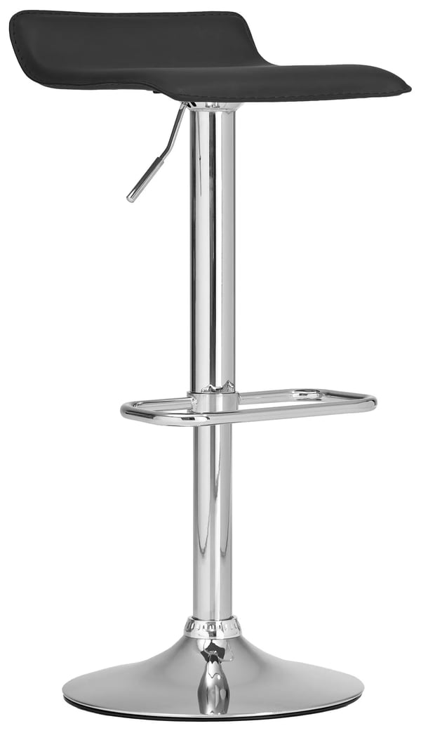 DYN Barstol i svart konstläder med metallställ i kromlook