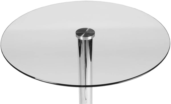 Pyöreä lasipöytä kirkas lasipinta metallirunkoinen 105cm
