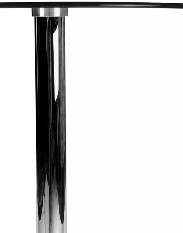 Pyöreä lasipöytä kirkas lasipinta metallirunkoinen 105cm