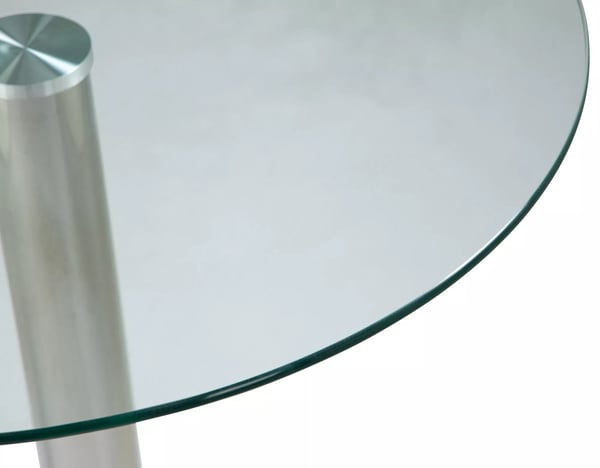Pyöreä lasipöytä kromi metallirungolla - halkaisija 60 cm, korkeus 70 cm