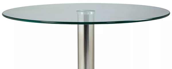 Pyöreä lasipöytä kromi metallirungolla - halkaisija 60 cm, korkeus 70 cm