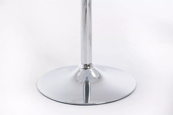 Hvidt træ ståbord 60x60cm med krom-look metalfod
