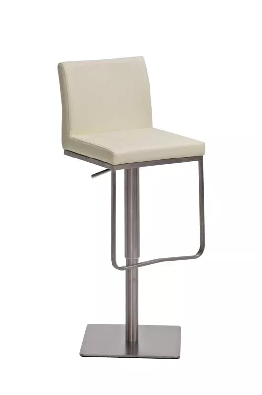 Panama baarituoli, keinonahkaverhoilu, säädettävä korkeus 58-82 cm, kääntyvä, metallirunkoinen, kermanvärinen