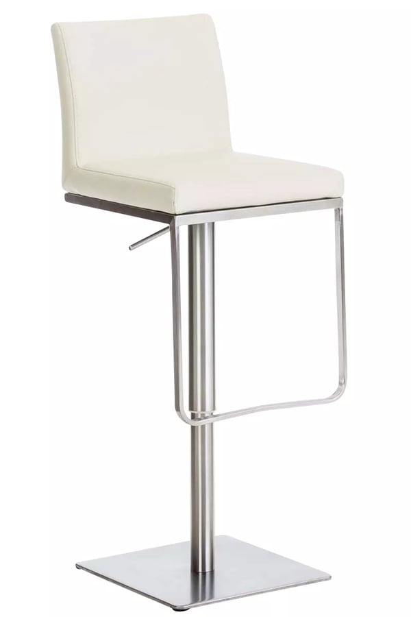 Panama baarituoli, keinonahkaverhoilu, säädettävä korkeus 58-82 cm, kääntyvä, metallirunkoinen, kermanvärinen