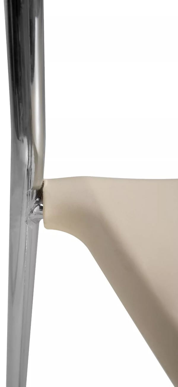 Genoa Cremefarvet Metal Barstol med Krom-look Metalstel