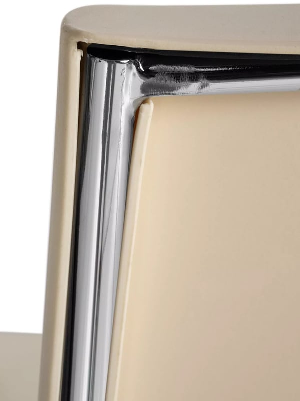 Genoa Cremefarvet Metal Barstol med Krom-look Metalstel