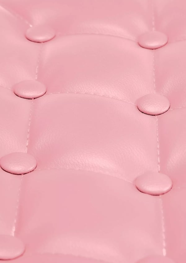 Pink imiteret læder barstol med metalramme - justerbar højde, drejefunktion, polstret sæde og ryglæn