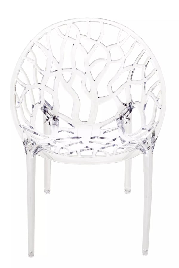 Krystal Stabelbar Transparent Polycarbonat Stol - Vejr- og UV-bestandig, Nem at vedligeholde, Komfortabelt Design til Indendørs/Udendørs Brug, 160 kg Bæreevne
