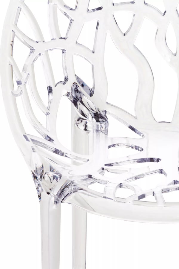 Krystal Stabelbar Transparent Polycarbonat Stol - Vejr- og UV-bestandig, Nem at vedligeholde, Komfortabelt Design til Indendørs/Udendørs Brug, 160 kg Bæreevne
