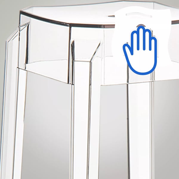 Transparent Polycarbonat Fox Barstol - Stabelbar, Moderne, Komfortabel, 75 cm Sædehøjde, Vejrbestandig