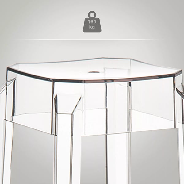 Transparent Polycarbonat Fox Barstol - Stabelbar, Moderne, Komfortabel, 75 cm Sædehøjde, Vejrbestandig