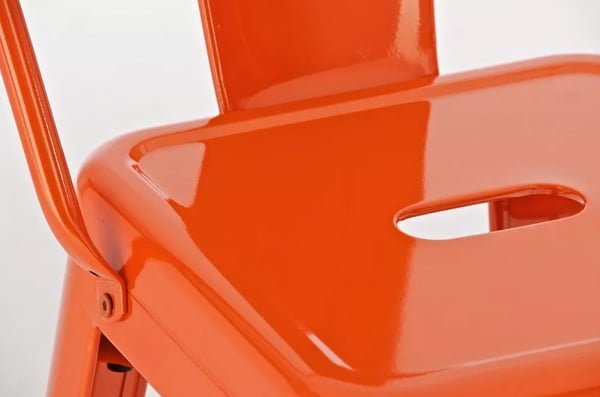 Aiden orange metal barstol med høj ryglæn, sæt af 1