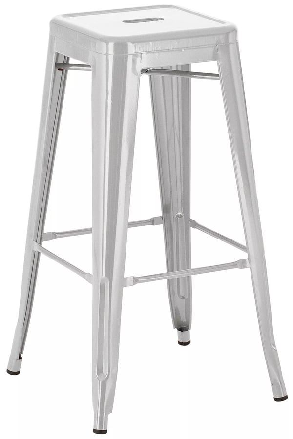 Joshua Stapelbar Barstol i Metall - Silver, 76cm Höjd