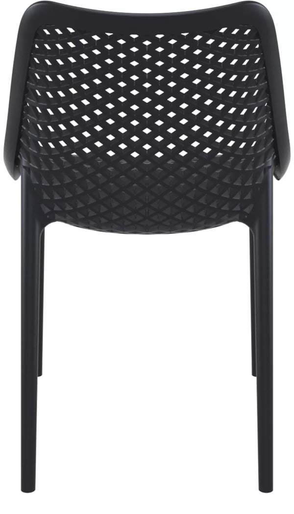 Stabelbar Air Stol - Sort Plast, Ergonomisk, UV-resistent, Indendørs/Udendørs, 82cm H x 50cm B x 60cm D