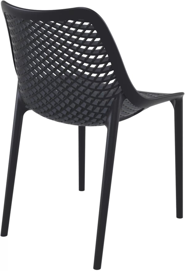 Stabelbar Air Stol - Sort Plast, Ergonomisk, UV-resistent, Indendørs/Udendørs, 82cm H x 50cm B x 60cm D
