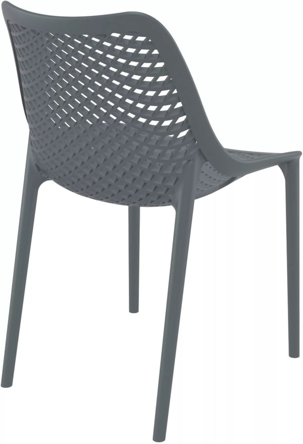 Stabelbar moderne plastikstol - Mørkegrå, UV- og vandafvisende, Ergonomisk design (50x60x82 cm)