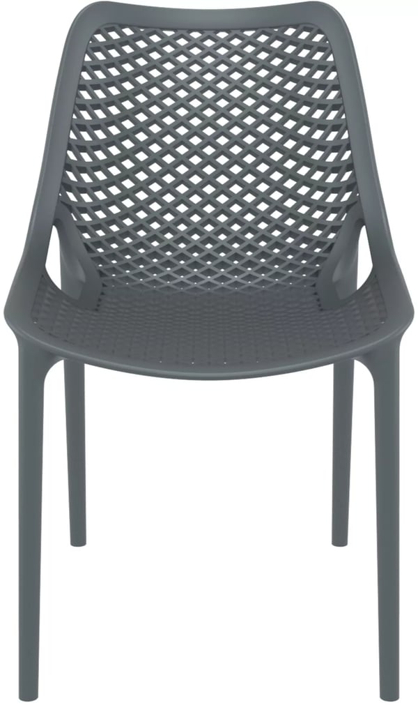 Stabelbar moderne plastikstol - Mørkegrå, UV- og vandafvisende, Ergonomisk design (50x60x82 cm)
