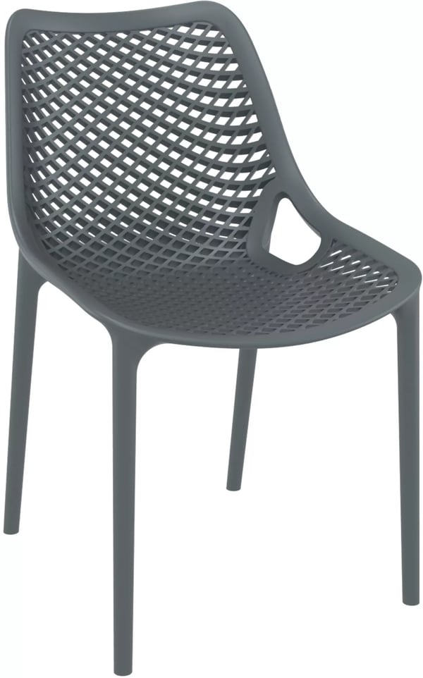 Stabelbar moderne plastikstol - Mørkegrå, UV- og vandafvisende, Ergonomisk design (50x60x82 cm)
