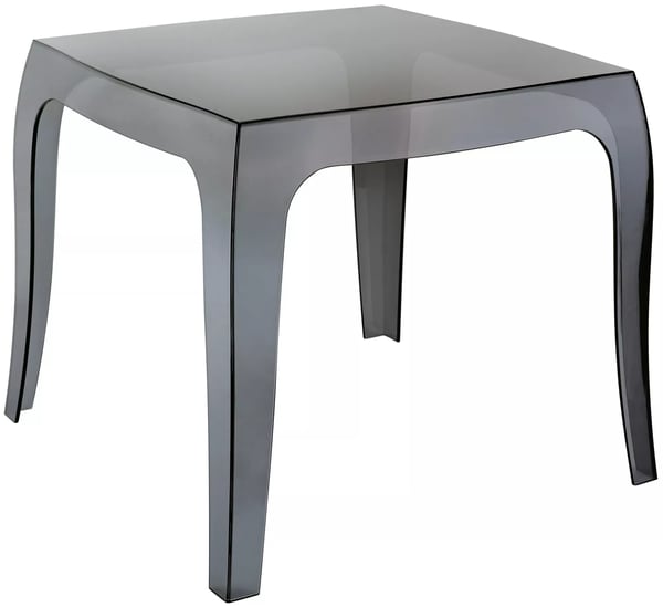 Queen Square udendørs sidebord - holdbar sort plast, vejr- og UV-bestandig