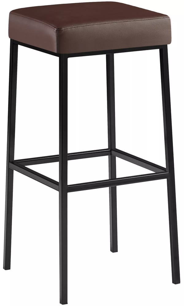 Brun barstol i konstläder med metallben - Montreal Design