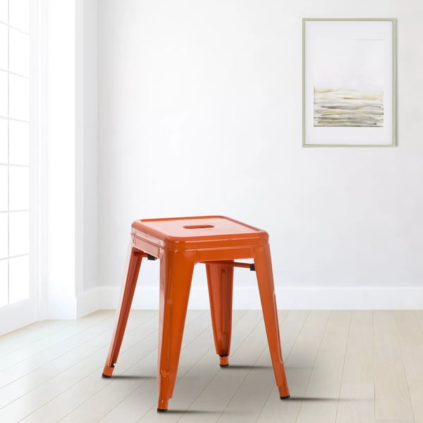 Oranssi metallijakkara, pinottava, 40x40x46 cm