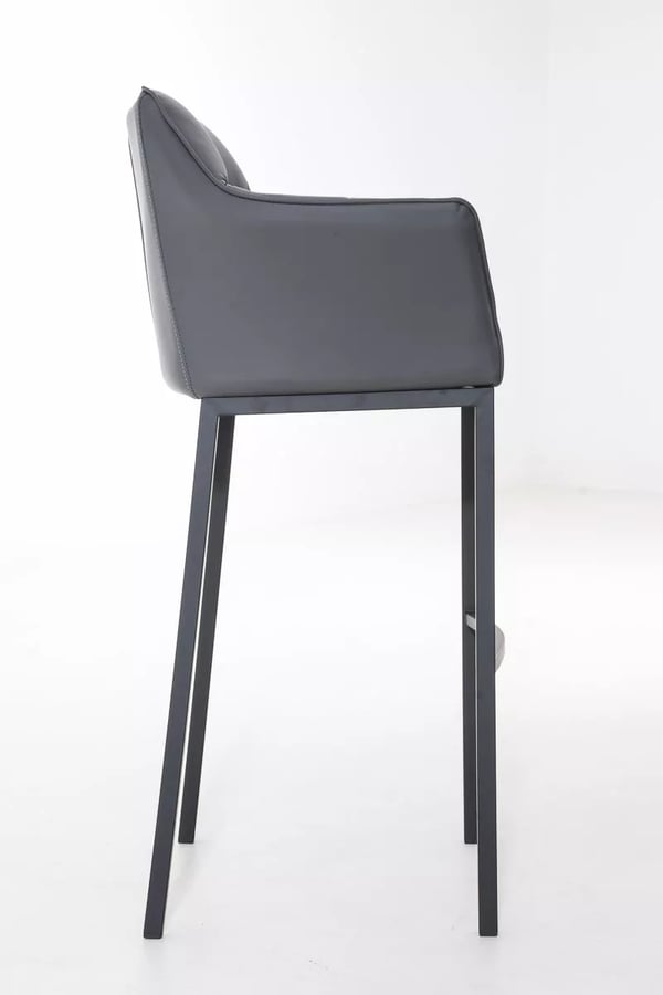 Damaso Barstol Kunstlæderpolstring Grå Metal 4-benet Stel 83 cm Sædehøjde