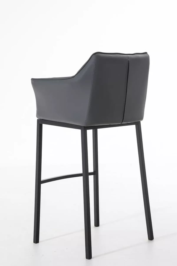 Damaso Barstol Kunstlæderpolstring Grå Metal 4-benet Stel 83 cm Sædehøjde