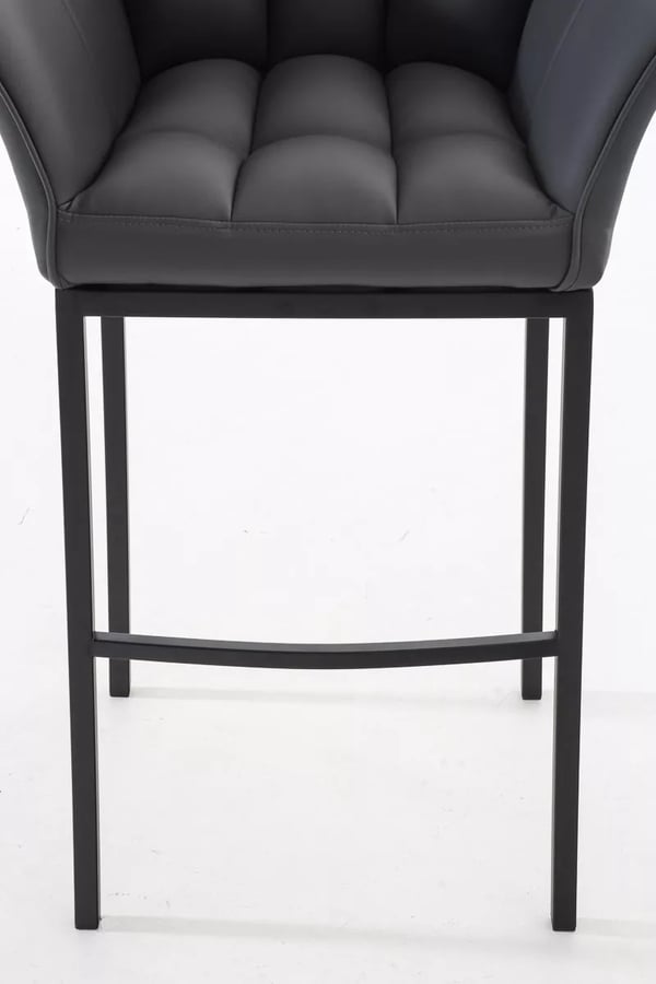 Damaso Barstol Kunstlæderpolstring Grå Metal 4-benet Stel 83 cm Sædehøjde