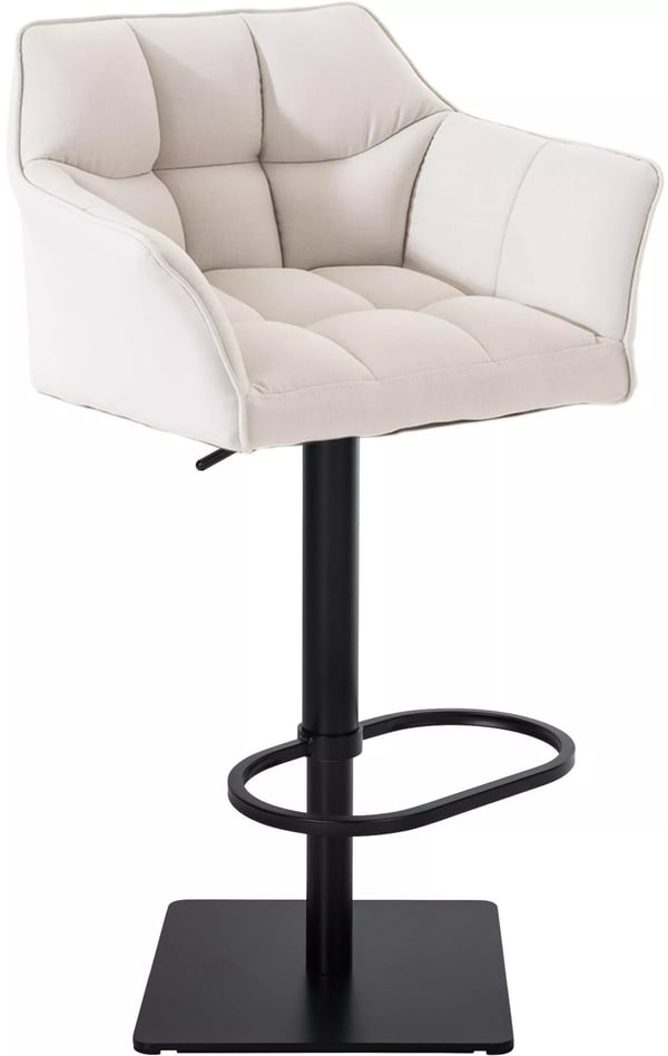 Baarituoli Damaso, Valkoinen Kangas&Metallirunko, Korkeussäätö 58-83cm, 360° Kääntyvä