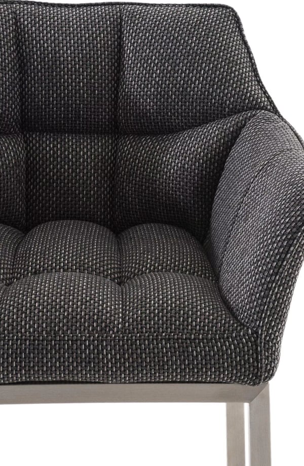 Damaso Titanium Grå Stof Barstol med Metal 4-Bens Ramme