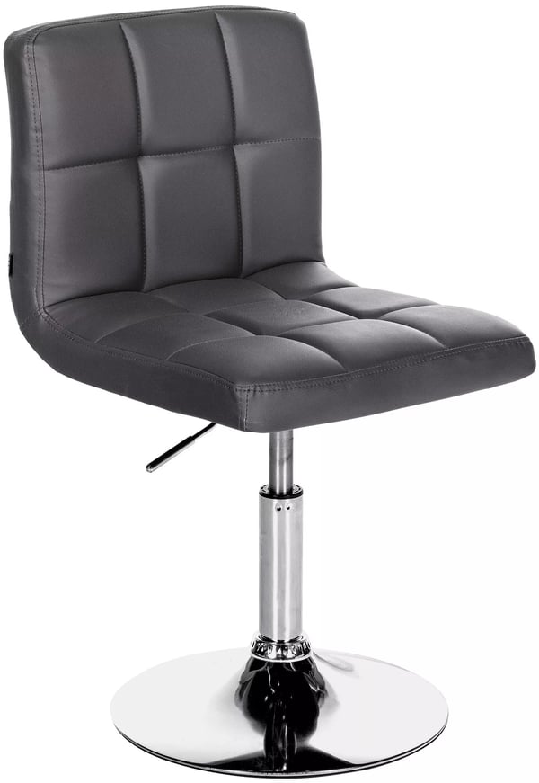 Palma Lounger V2 Kontorsstol i konstläder, svart, metallram i kromlook
