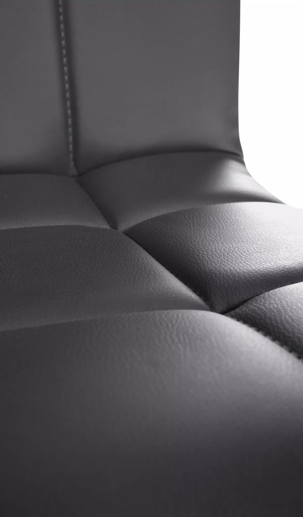 Palma Lounger V2 Kontorstol i kunstlæder, sort, metalramme i krom-look