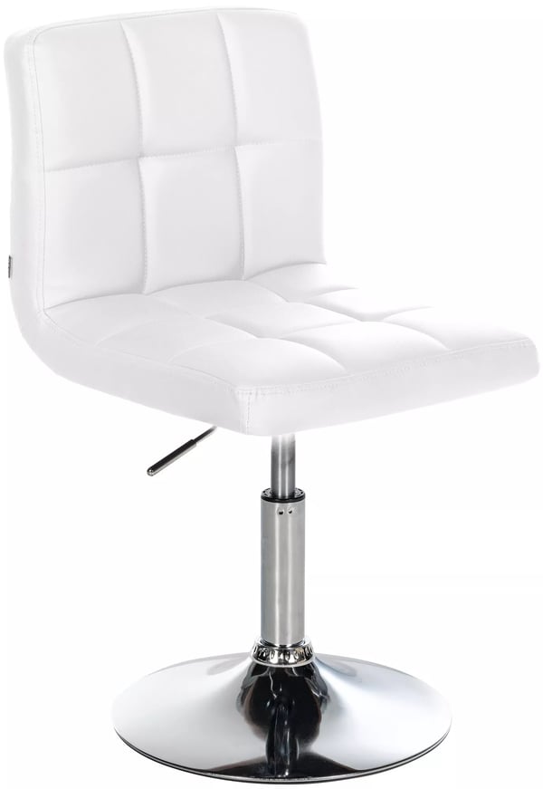 Palma Lounger V2 Kontorsstol i konstläder, vit med kromfärgad metallbas - justerbar höjd och 360° svängbar