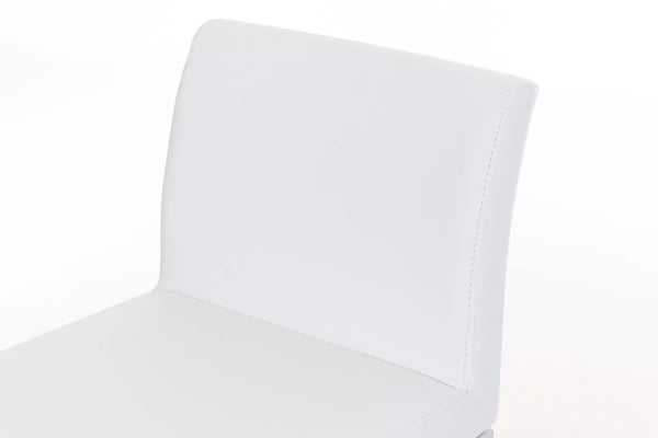 Panama Barstol i Vit Konstläder med Rostfritt Stålställ, Justerbar Höjd, 360° Svängbar, Fotstöd - 18 kg, 44x42x86 cm