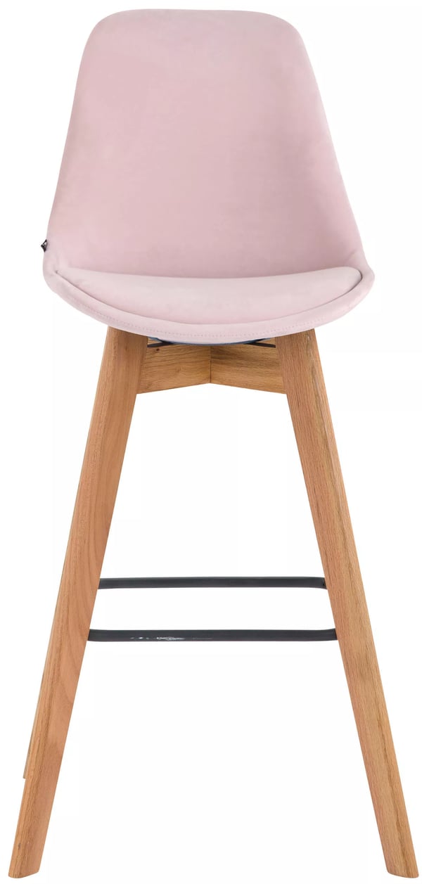 Rosa sammetsbarstol med träram