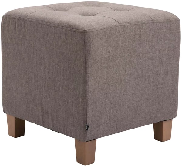 Farao stofskammel, taupe med træben, 45x45x46 cm