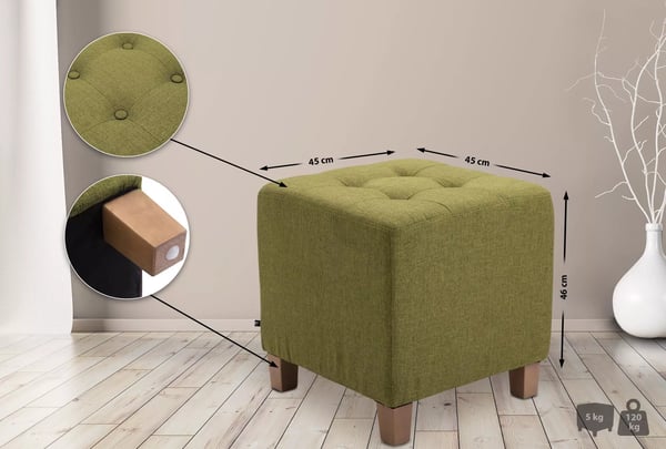 Faarao Istuinrah Päällinen Kangas Puujalat Vihreä