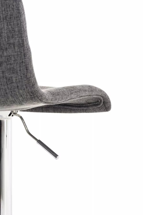 Baarituoli Hoover, vaaleanharmaa kangas, kromin värinen metallirunko