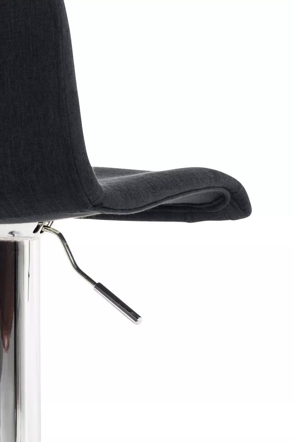 Hoover sort stof barstol med krom-look metalramme, justerbar højde, 360 drejefunktion