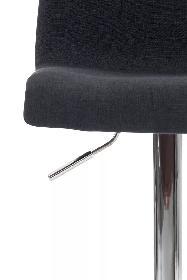 Hoover sort stof barstol med krom-look metalramme, justerbar højde, 360 drejefunktion