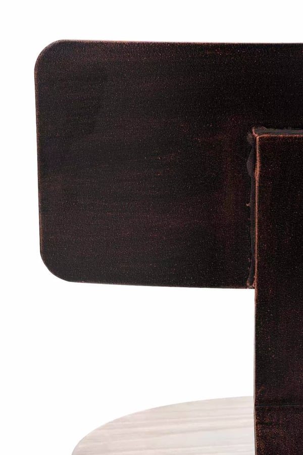 Elko industriel barstol m/ fyrretræssæde, justerbar højde, metalramme, bronze - 45x45x93 cm