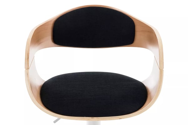 Kingston C stofbarstol med krom-look metalstel - Natur/Sort