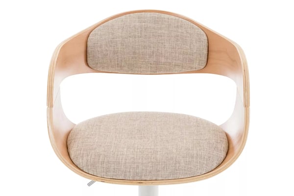 Kingston C stofbarstol - Natura/creme med krom-look metalramme