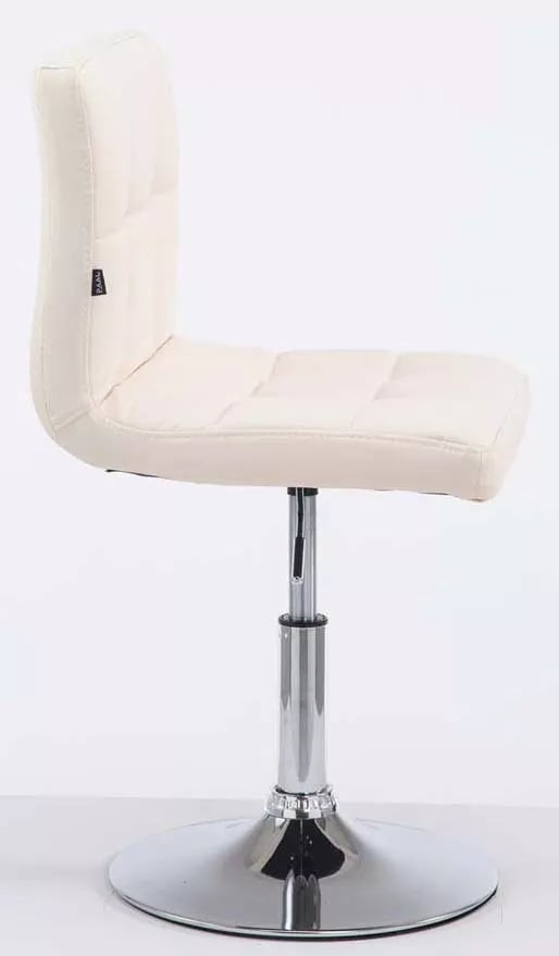 Sæt med 2 Palma V2 lænestole i kunstlæder - creme, krom-look metalramme